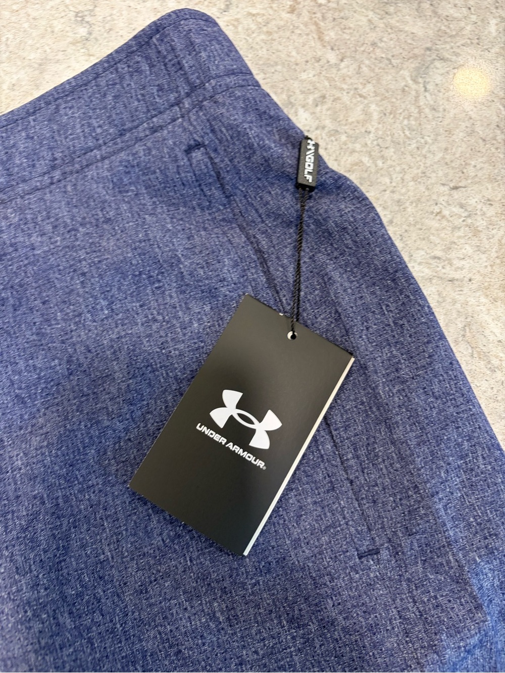 Under Armour Men's Navy Heather Flat-Front Golf Shorts 10” 40 waist - Picture 4 of 8